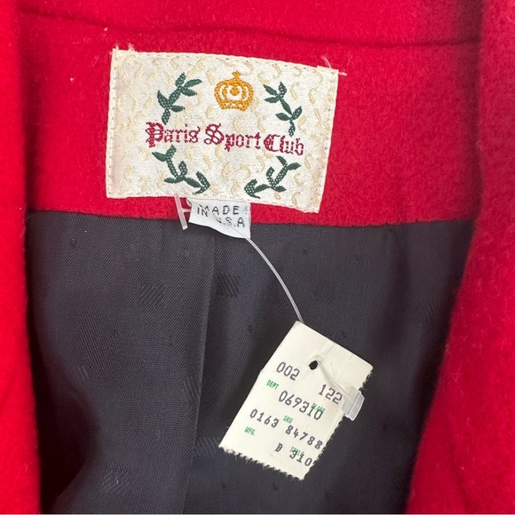 Vintage 90s  NWT Wool-Blend PARIS SPORT CLUB Long Coat Women’s Size 4 - Picture 7 of 10